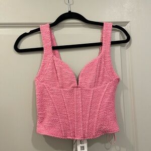 Zara Chic Pink Tweed Crop Top